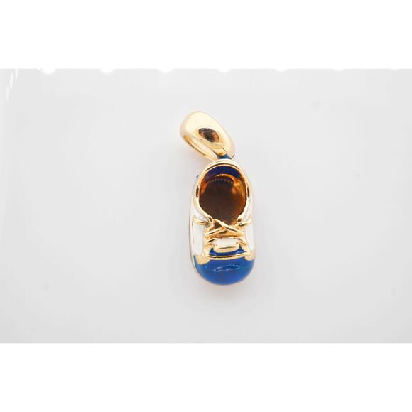 Estate Sale Van's 14k Yellow Gold Baby Shoe Charm Pendant 6.30g Enamel Vintage